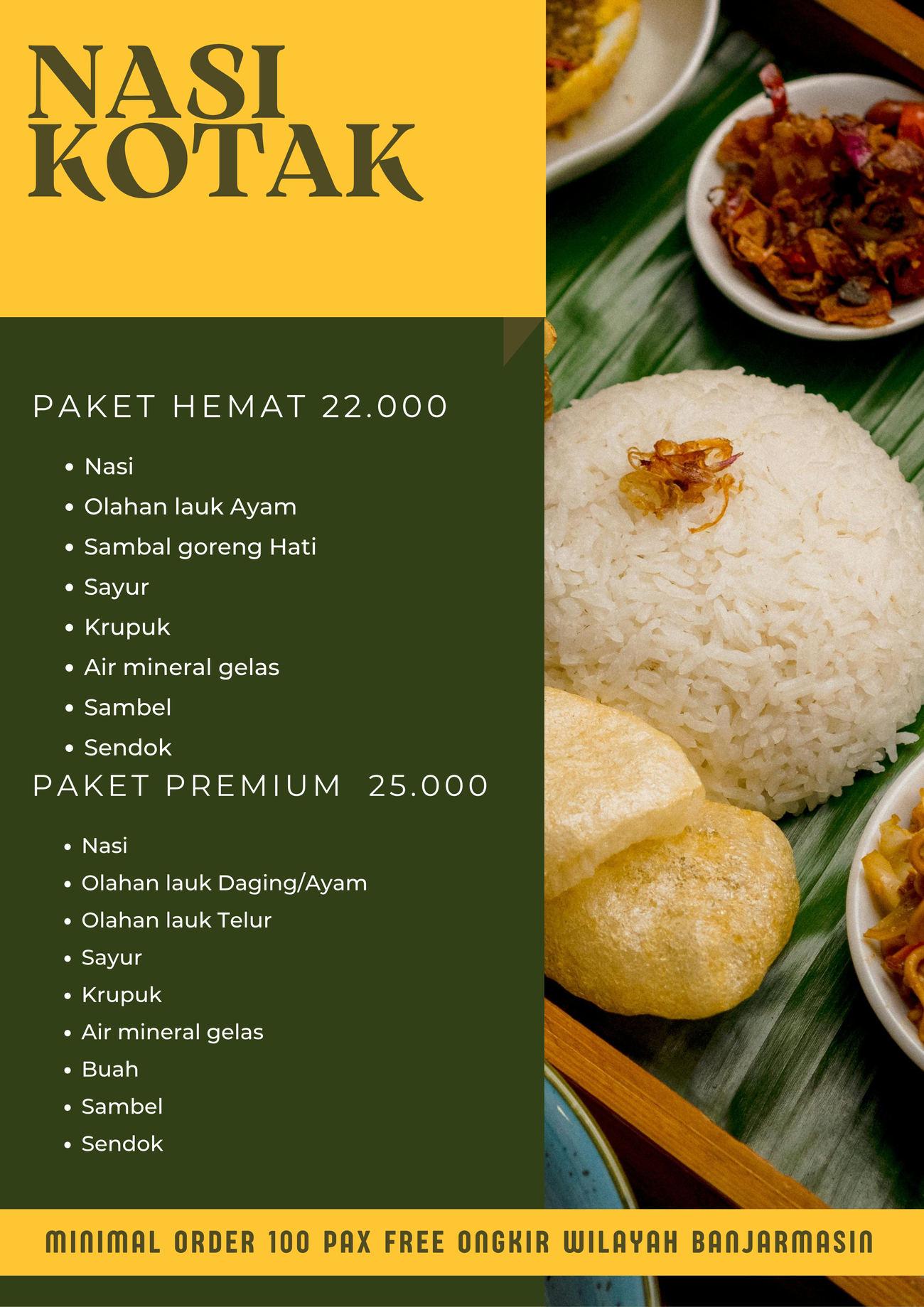 Halaman 4 brosur price list Nur Marisa Catering, Nasi kotak