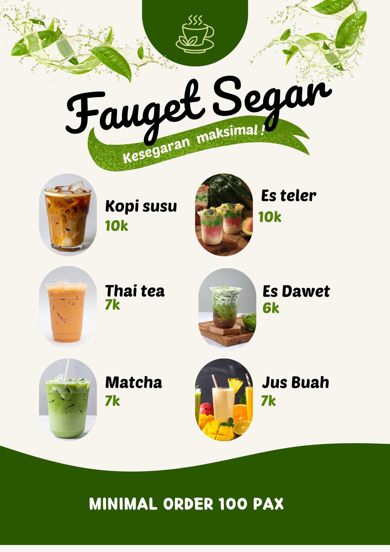 Halaman 7 brosur price list Nur Marisa Catering, Minuman fauget segar
